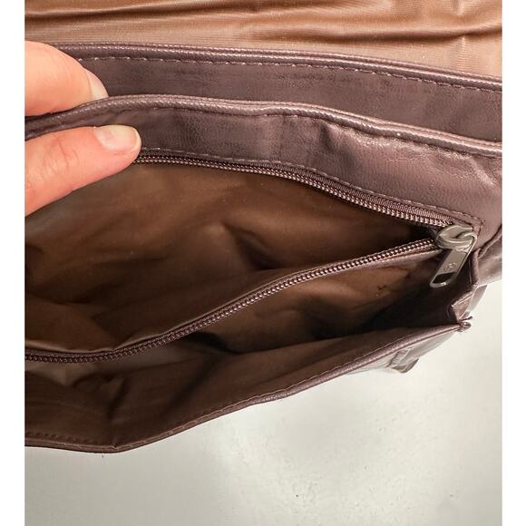 Vintage Brown Handbag Clutch with Strap - Picture 13 of 14